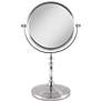 Satin Nickel Swivel Dual-Sided 5X Magnified Makeup Mirror