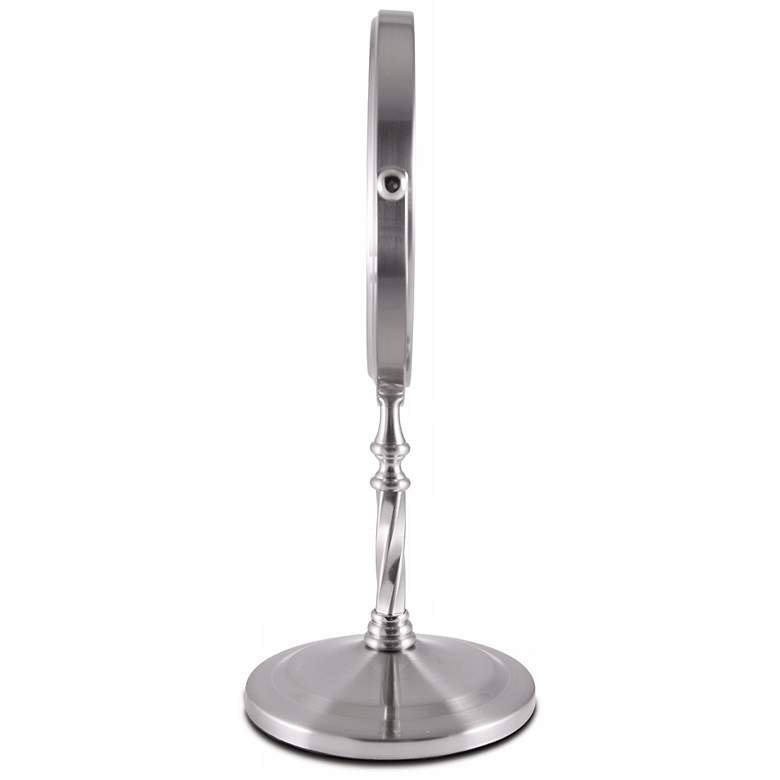 Image 3 Satin Nickel Swivel Dual-Sided 5X Magnified Makeup Mirror more views