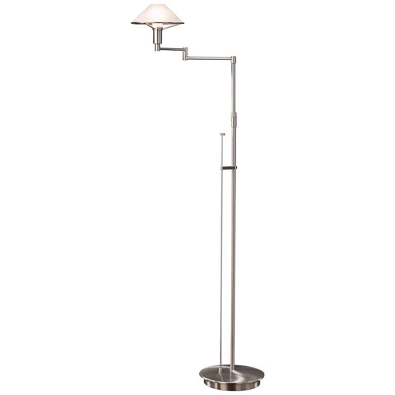 Image 1 Satin Nickel White Alabaster Glass Holtkoetter Floor Lamp
