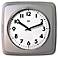 Satin Silver 9 1/2" Wide Square Retro Wall Clock