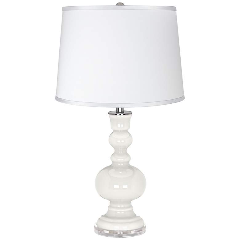 Image 1 Satin Silver White Shade Apothecary Table Lamp