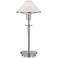 Satin White Glass Satin Nickel Mini Holtkoetter Desk Lamp