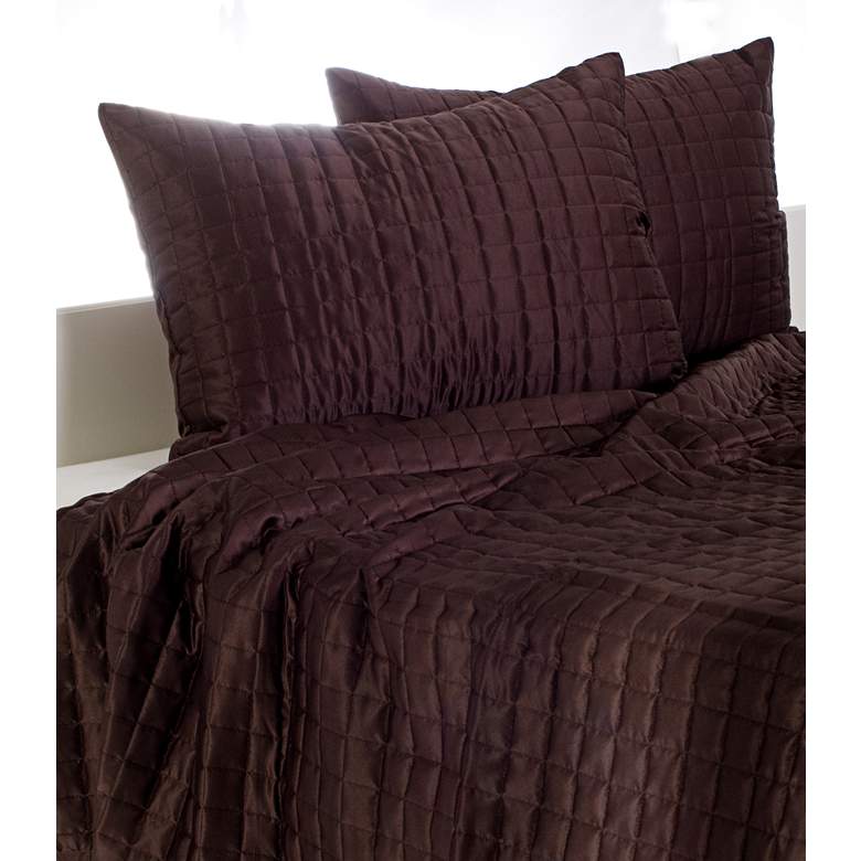Image 1 Satinology Brown Fabric Twin Quilt Set