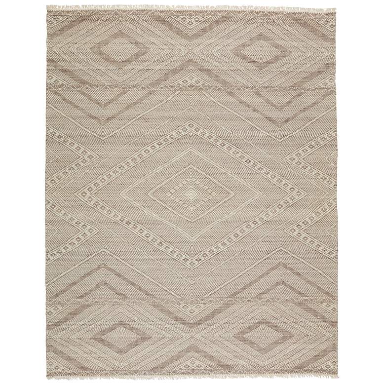 Image 1 Satori Suriya STR01 5'x8' Taupe and Cream Wool Area Rug