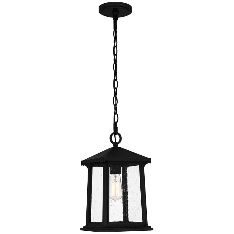 Image 1 Satterfield 1-Light Matte Black Outdoor Hanging Lantern