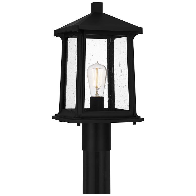Image 2 Satterfield 1-Light Matte Black Outdoor Post Lantern