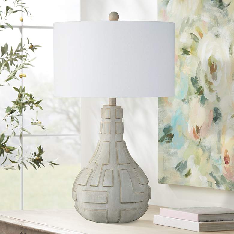 Image 1 Satule Natural Cement Vase Table Lamp
