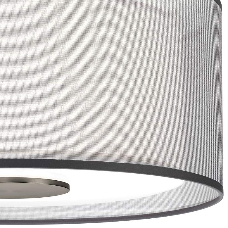 Image 2 Saturina 17.5" Flushmount Stainless Finish w/Silver Transparent Shade more views