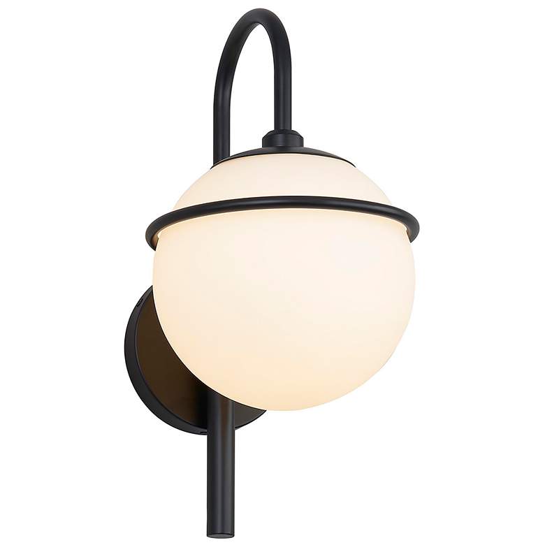 Image 1 Saturn 14 1/2 inch High Matte Black Indoor/Outdoor Wall Sconce