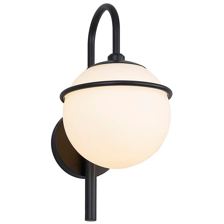 Image 3 Saturn 14 1/2" High Matte Black Indoor/Outdoor Wall Sconce