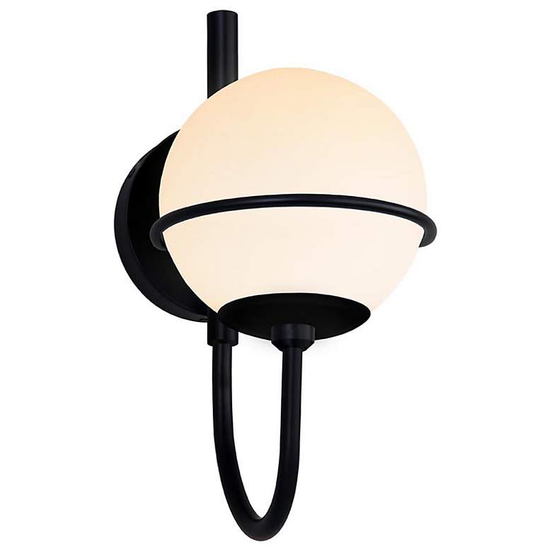 Image 4 Saturn 14 1/2" High Matte Black Indoor/Outdoor Wall Sconce more views