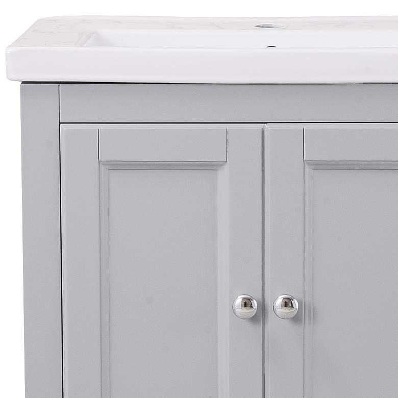 Image 4 Saturn 24" Wide Medium Gray Single Sink Bathroom Vanity more views