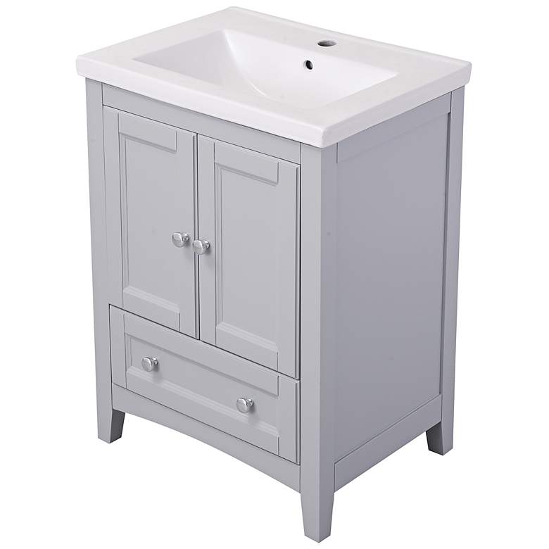 Image 7 Saturn 24" Wide Medium Gray Single Sink Bathroom Vanity more views
