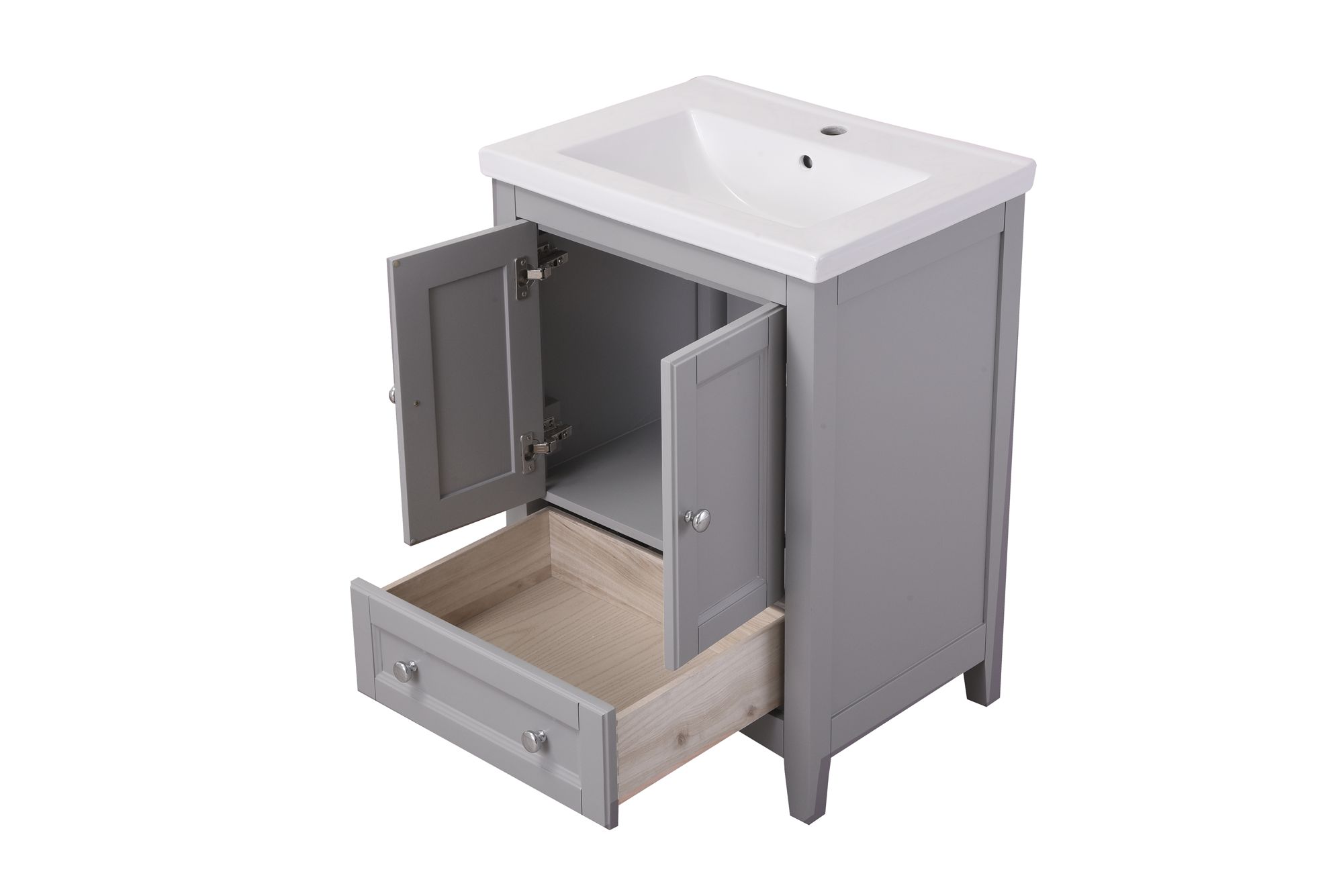 Saturn 24" Wide Medium Gray Single Sink Bathroom Vanity in scene