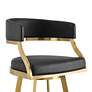 6_Saturn 26" Black Faux Leather and Gold Swivel Counter Stool more views