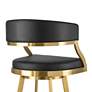 7_Saturn 26" Black Faux Leather and Gold Swivel Counter Stool more views