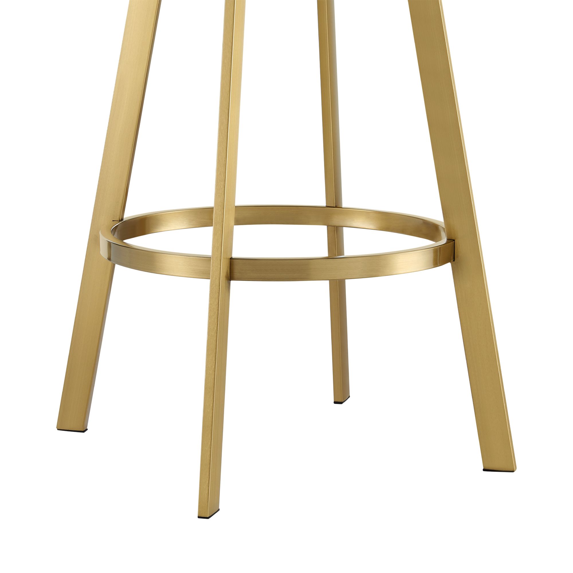 Saturn 30 in. Swivel Bar Stool in Stainless Steel, and White Faux Leather