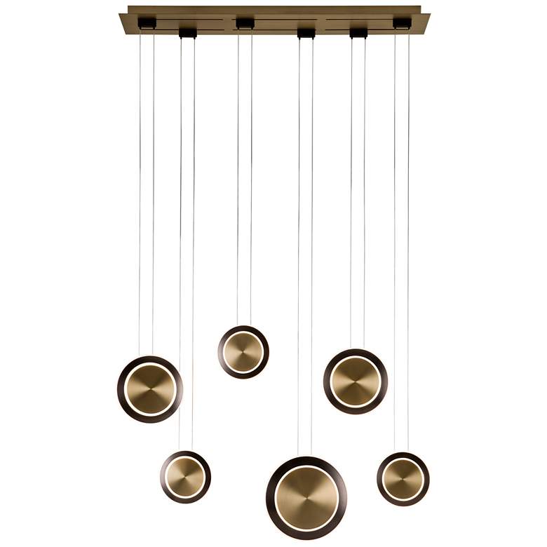 Image 1 Saturn 34.5" Antique Brass/Black Bronze Pendant