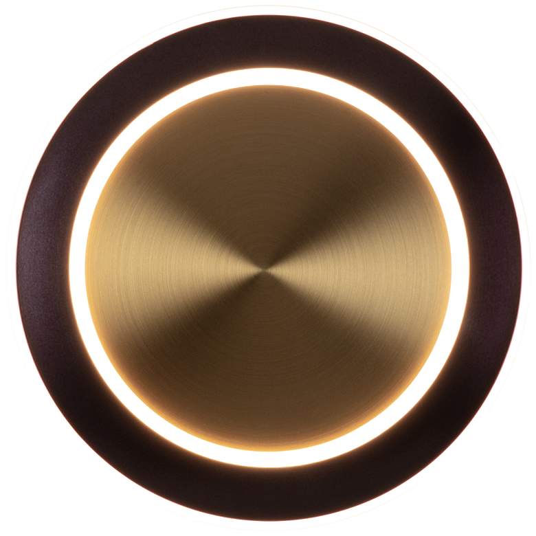Image 1 Saturn 6.3" Antique Brass/Black Bronze Wall Mount