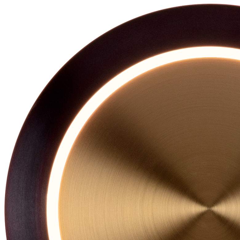 Image 4 Saturn 9 3/4"H Antique Brass and Black Bonze LED Wall Sconce more views