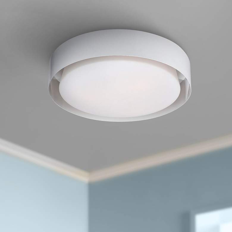 Image 1 Saturn Collection 15 1/2" Wide White Ceiling Light