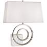 Saturn Polished Nickel and White Marble Right Table Lamp
