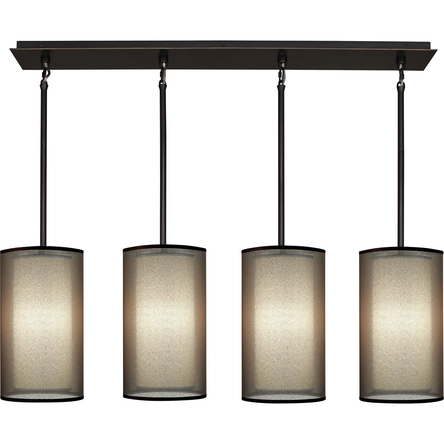 Saturnia 44" Wide 4-Light Deep Patina Bronze Chandelier