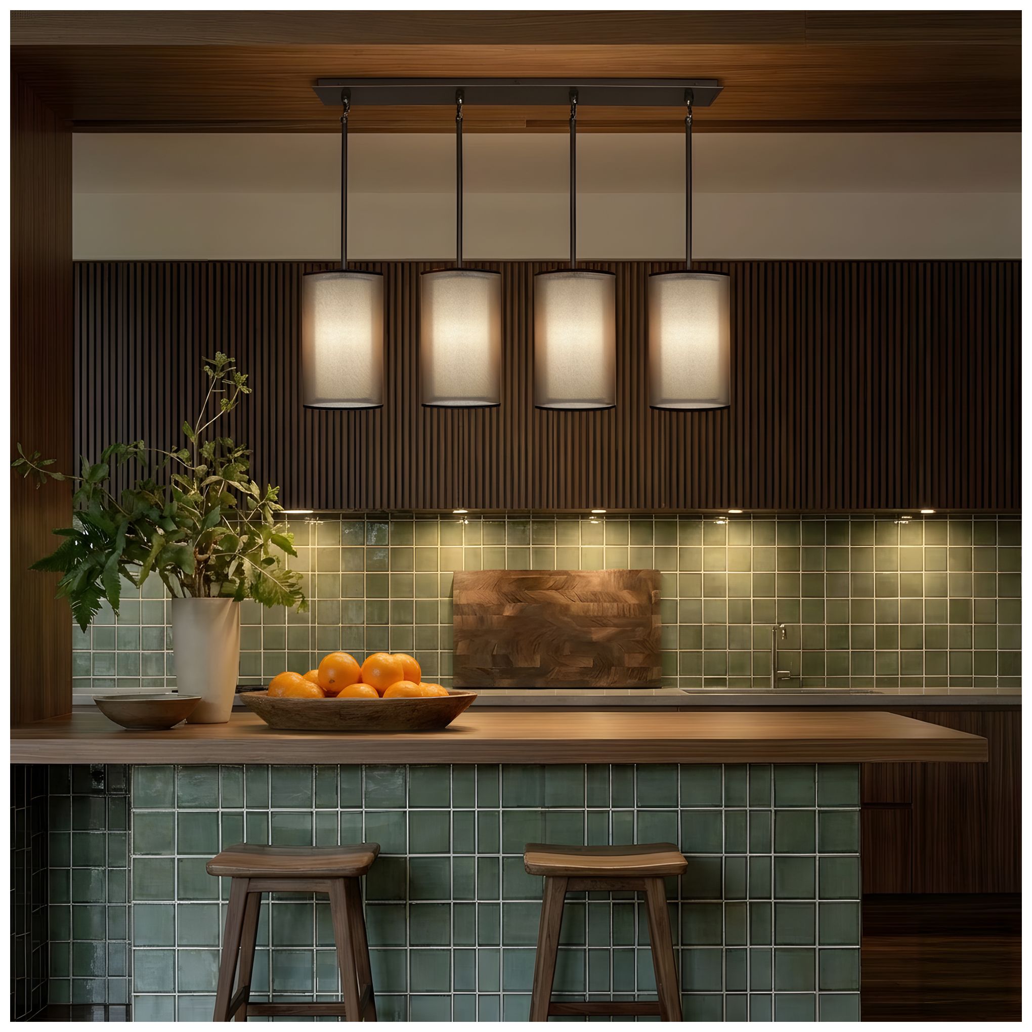 Image 2 Saturnia 44" Wide 4-Light Deep Patina Bronze Chandelier more views