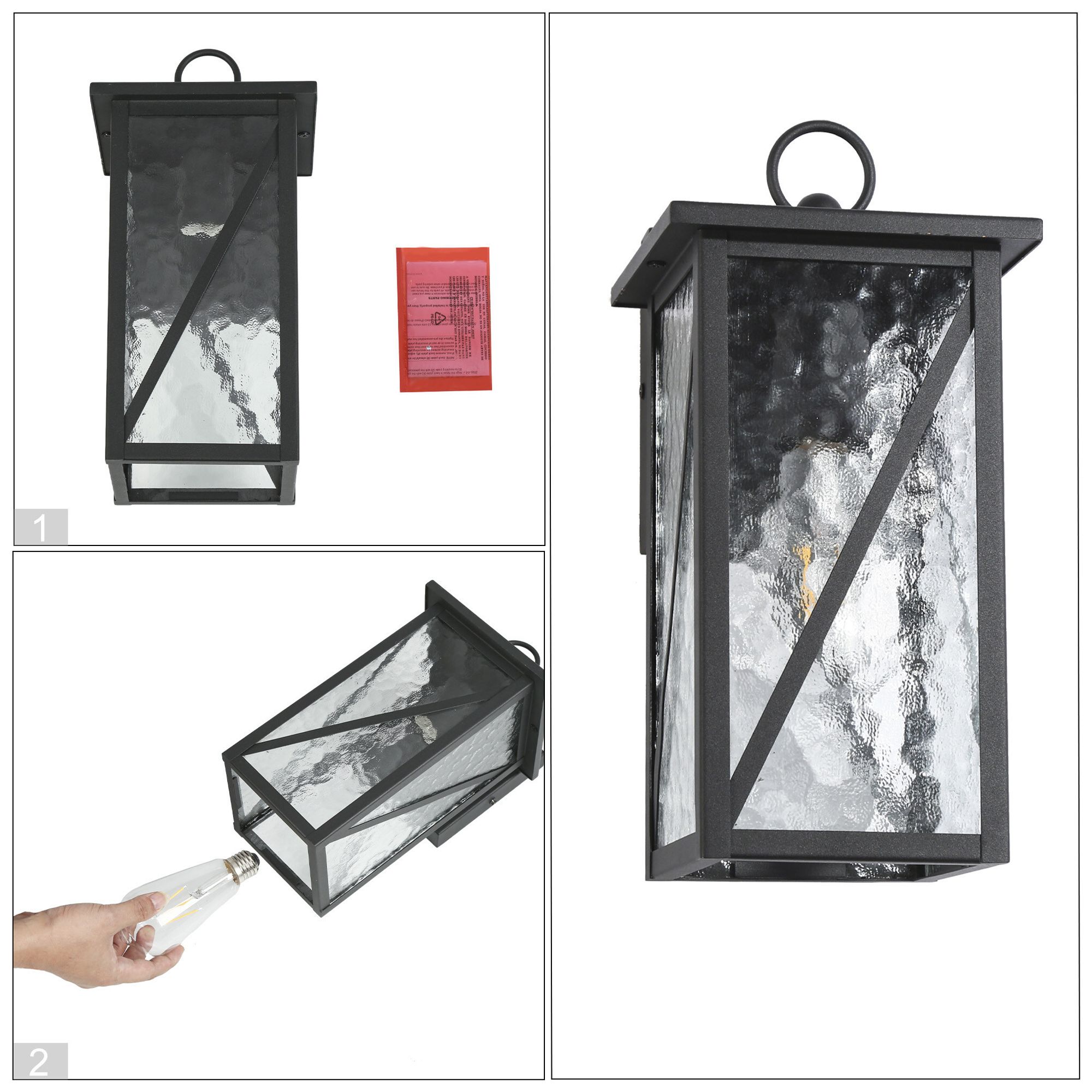 Saturninus 1-Light Black Outdoor Wall Sconces