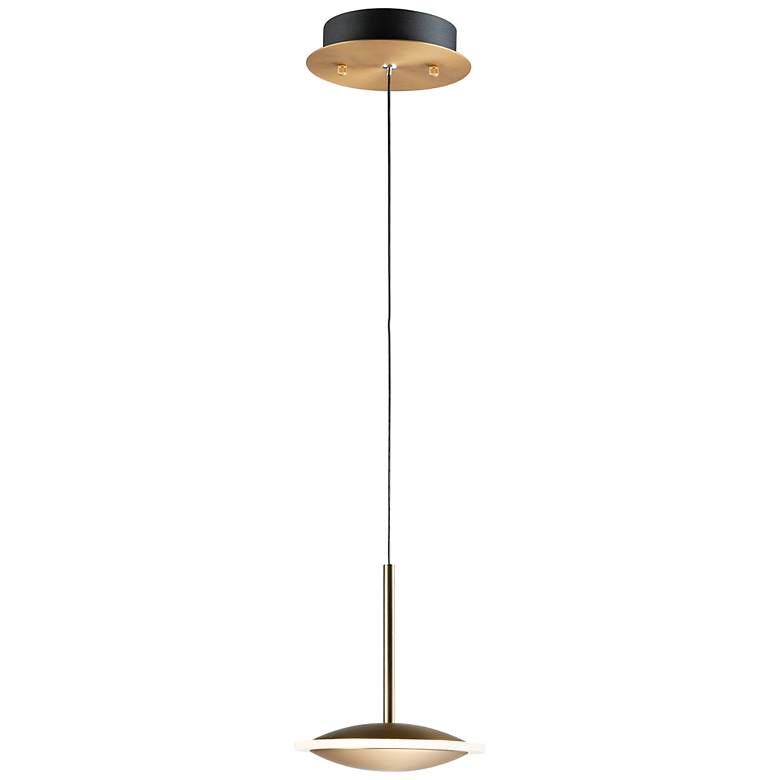 Image 2 Saucer 7" Wide Gold Metal LED Dish Mini Pendant