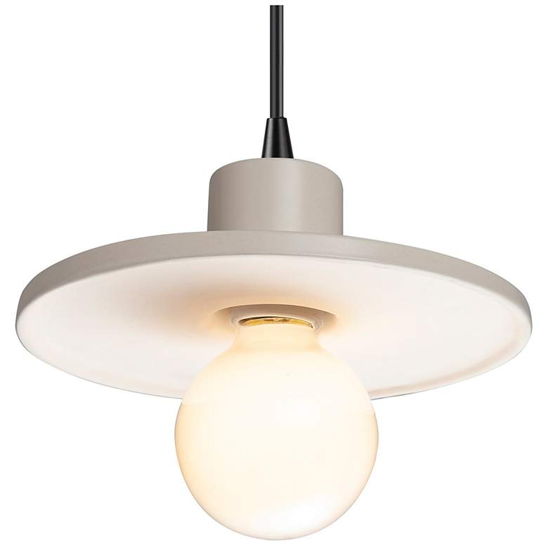 Image 1 Saucer Matte White Black Cord Pendant