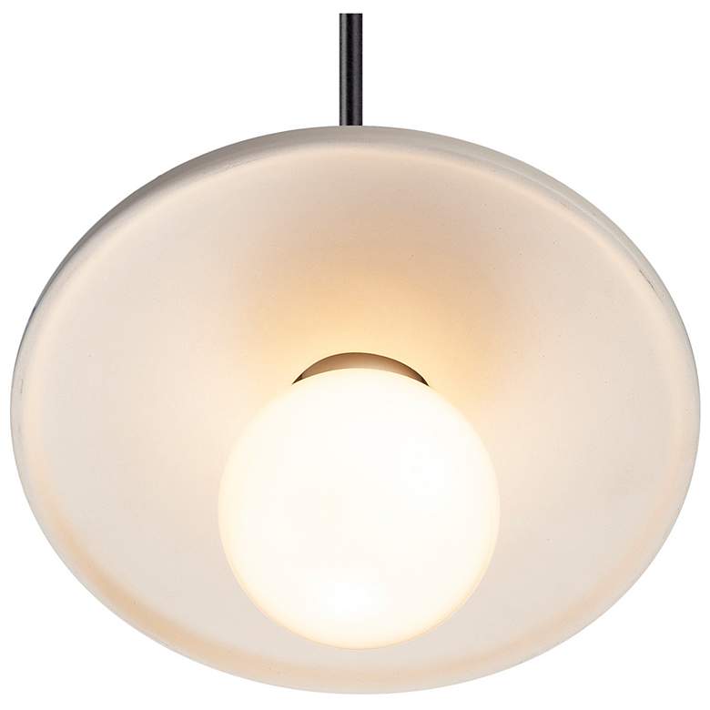 Image 4 Saucer Matte White Black Cord Pendant more views