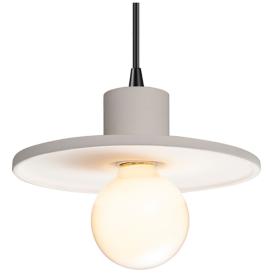 Saucer Pendant - Bisque - Black Cord Saucer Pendant - Bisque - Black Cord