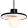 Saucer Pendant - Carbon - PB-Black Cord