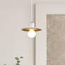 1_Saucer Pendant - MW Gold - BN-White Cord