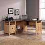 1_Sauder August Hill 83 1/4" Wide Dover Oak Wood L-Shaped Desk