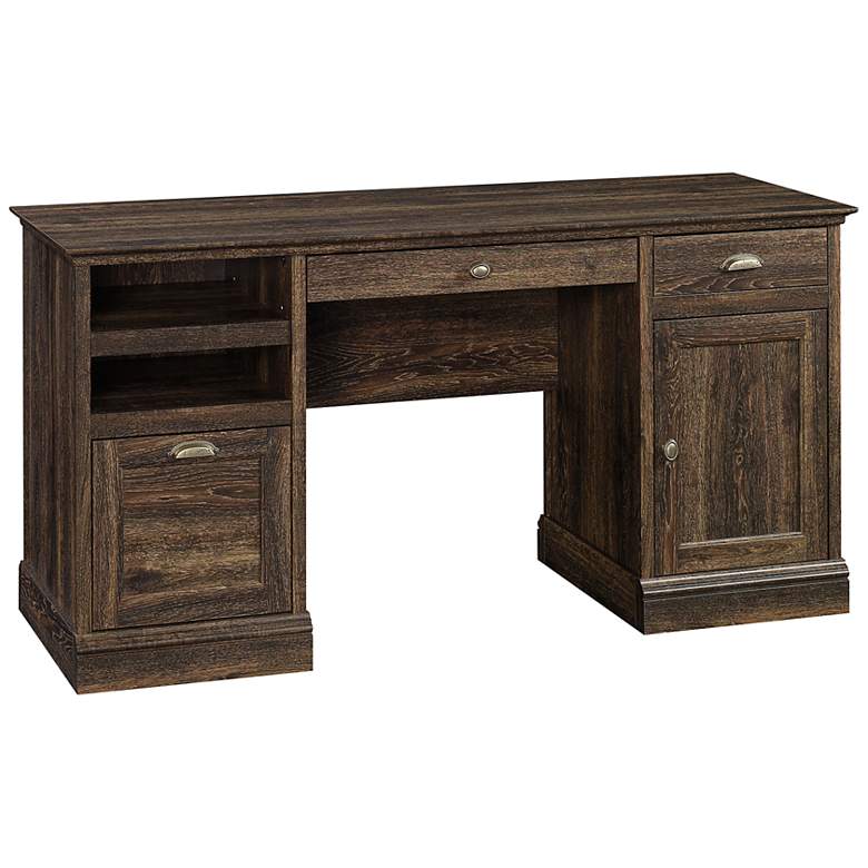 Image 2 Sauder Barrister Lane 59" Wide Iron Oak Executive Desk