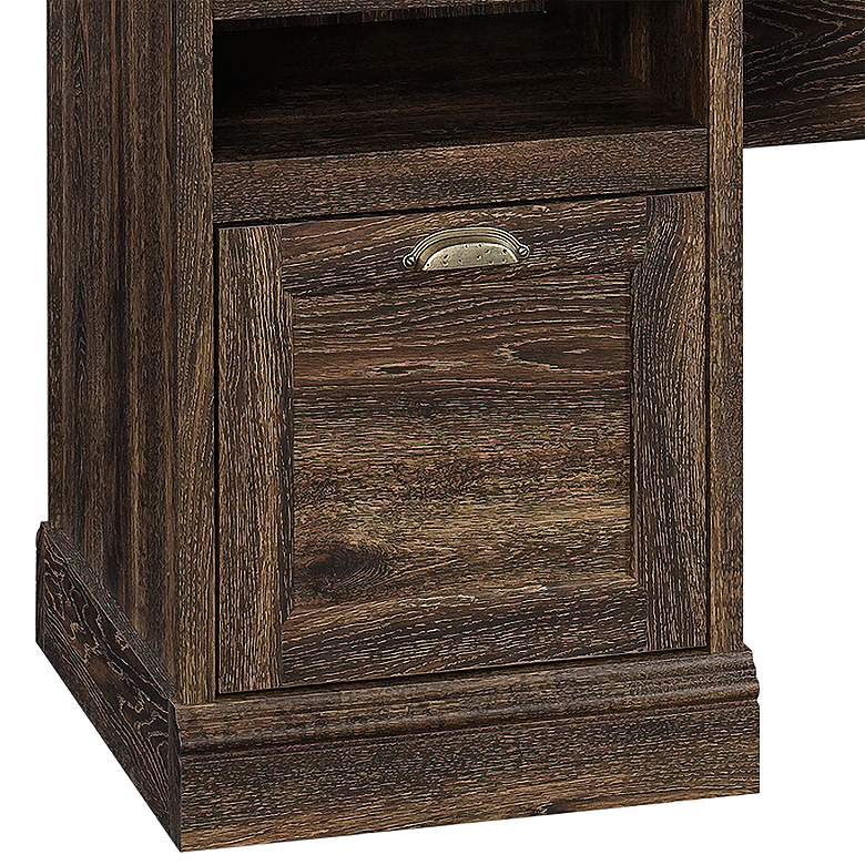Image 4 Sauder Barrister Lane 59" Wide Iron Oak Executive Desk more views