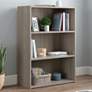 1_Sauder Beginnings 24 1/2"W Silver Sycamore 3-Shelf Bookcase