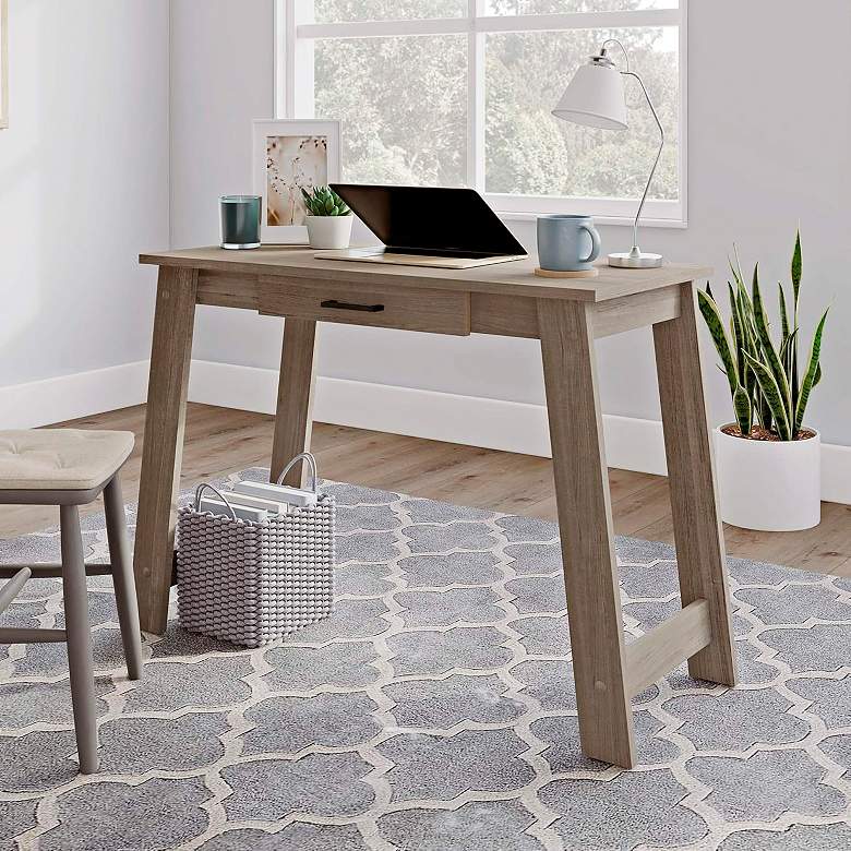 Image 1 Sauder Beginnings 43 3/4" Wide Silver Sycamore Writing Desk
