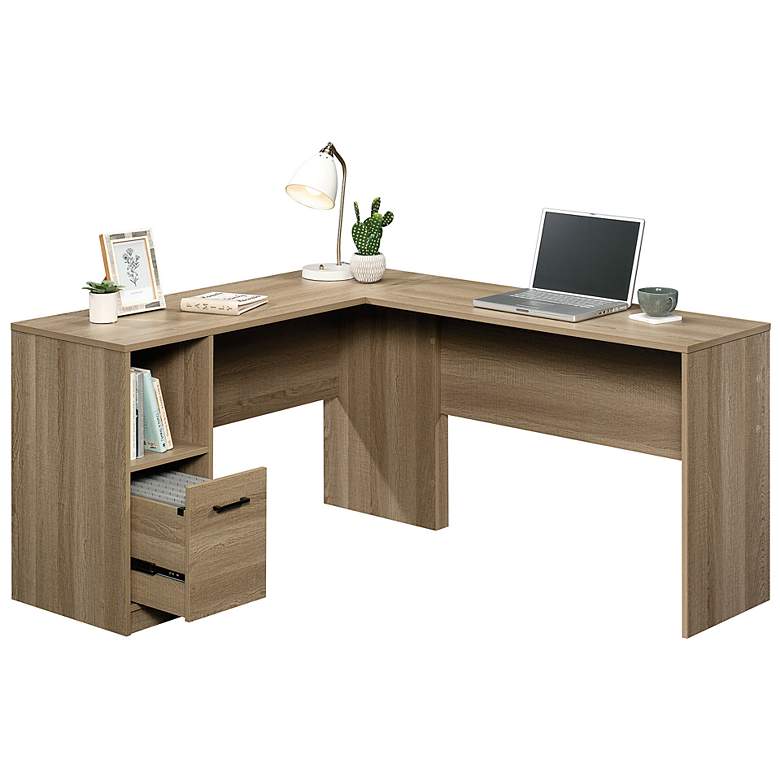 Image 4 Sauder Beginnings 51" Wide Summer Oak 1-Drawer L-Shaped Desk more views