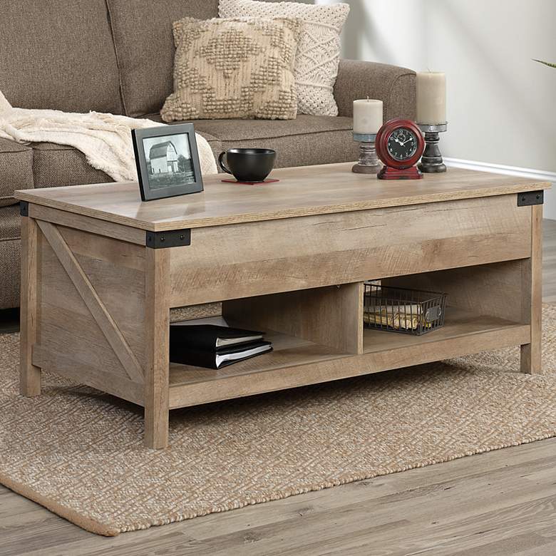 Image 1 Sauder Bridge Acre 46 1/4"W Lintel Oak Lift-Top Coffee Table