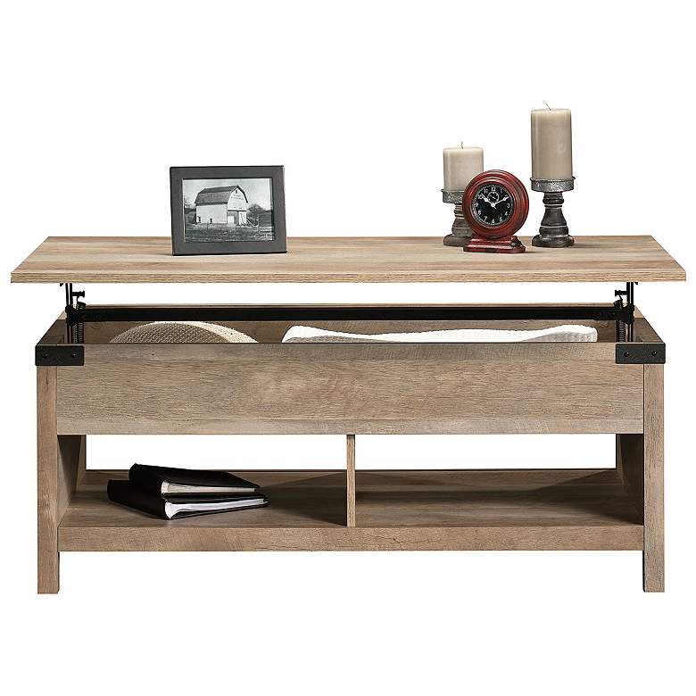 Image 5 Sauder Bridge Acre 46 1/4"W Lintel Oak Lift-Top Coffee Table more views