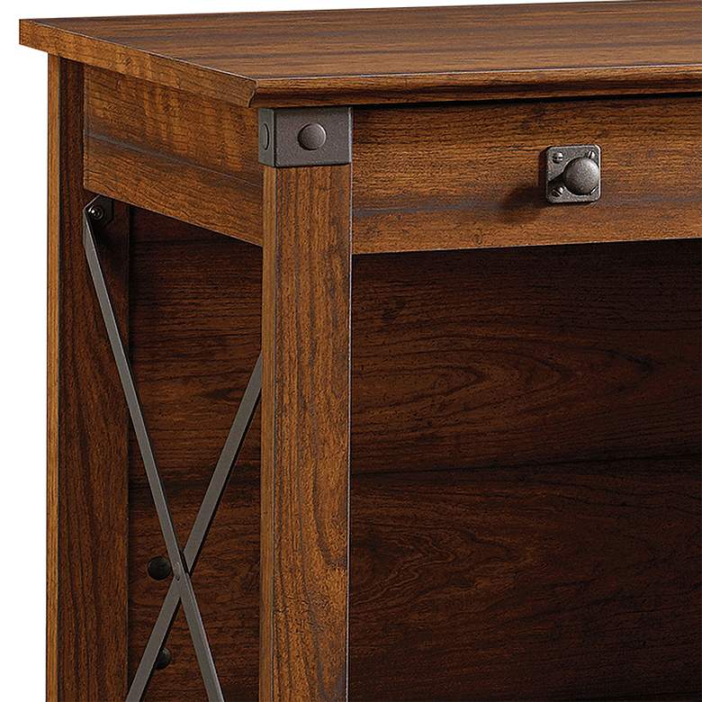 Image 2 Sauder Carson Forge 53 1/4"W Washington Cherry 3-Drawer Desk more views