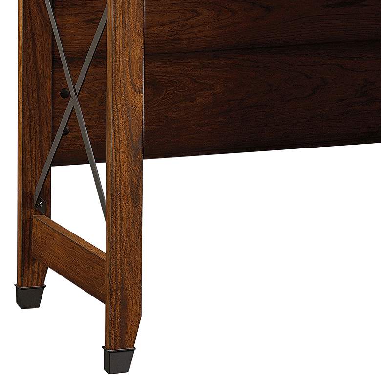 Image 3 Sauder Carson Forge 53 1/4"W Washington Cherry 3-Drawer Desk more views