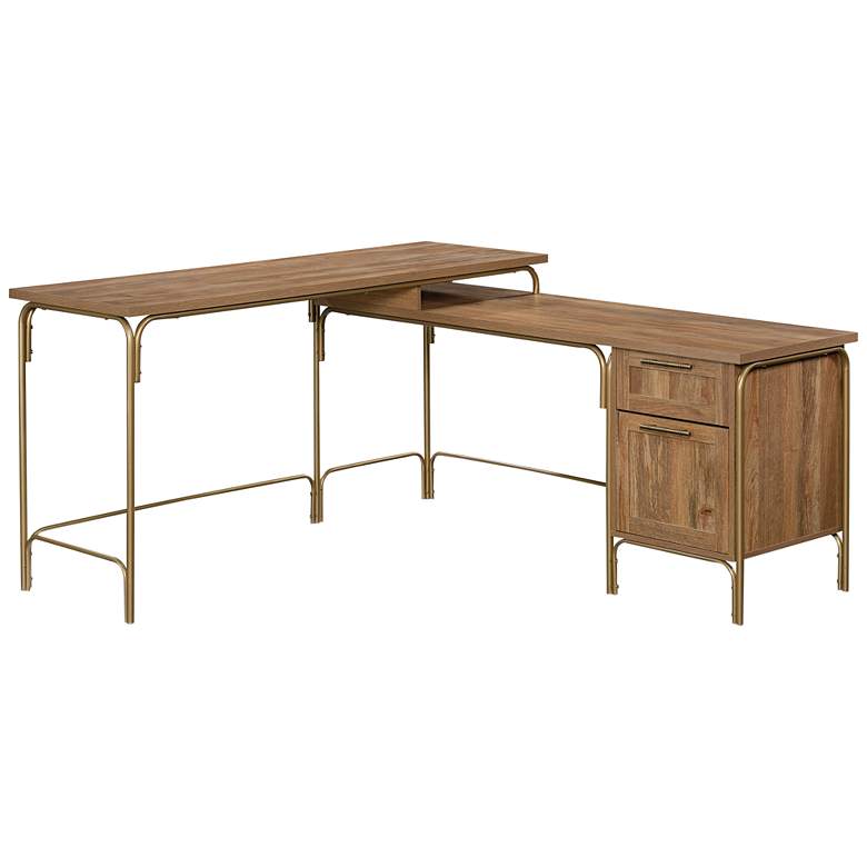 Image 2 Sauder Coral Cape 60 1/2" Wide Sindoori Mango L-Shaped Desk