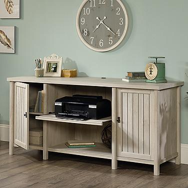 Sauder Costa 65 1/4" Wide Chalked Chestnut 2-Door Credenza