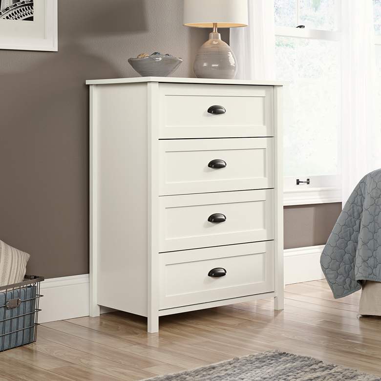 Image 1 Sauder County Line 32 1/4"W Soft White 4-Drawer Accent Chest
