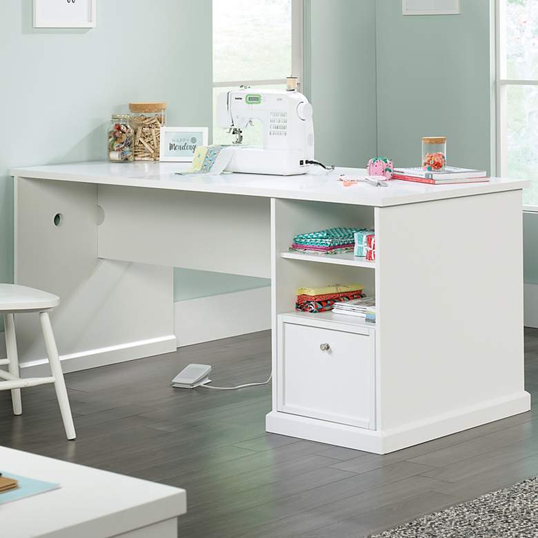 Image 1 Sauder Craft Pro Series 66" Wide White Craft Table