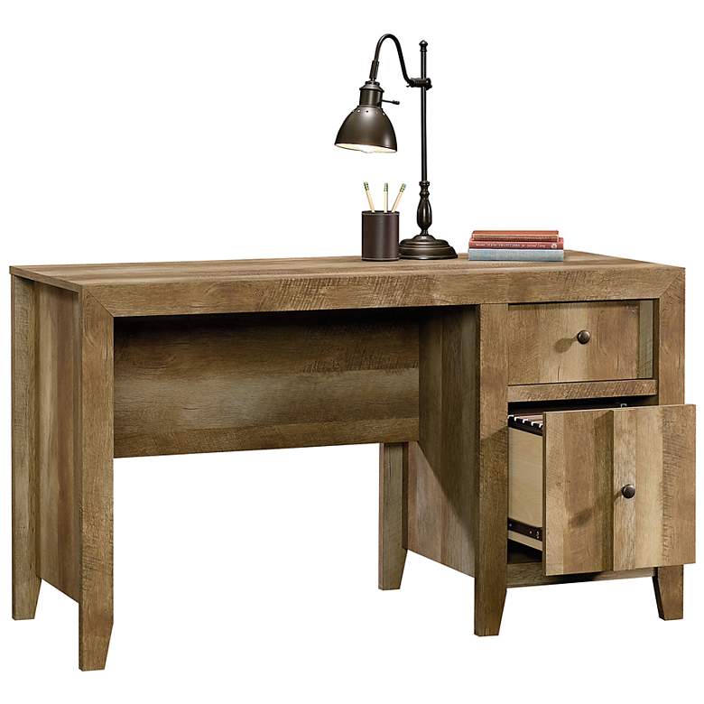 Image 5 Sauder Dakota Pass 53 1/4" Wide Craftsman Oak 2-Drawer Desk more views